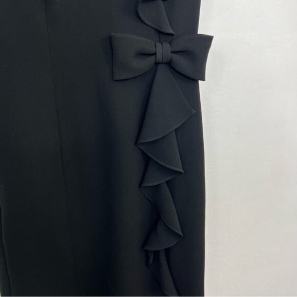 Rickie Freeman for Teri Jon Black Bow Ruffle Dress Size 10 - Picture 5 of 13